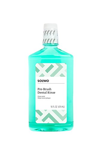 Amazon Brand – Solimo Pre-Brush Dental Rinse, Green Mint, 16 Fluid Ounce