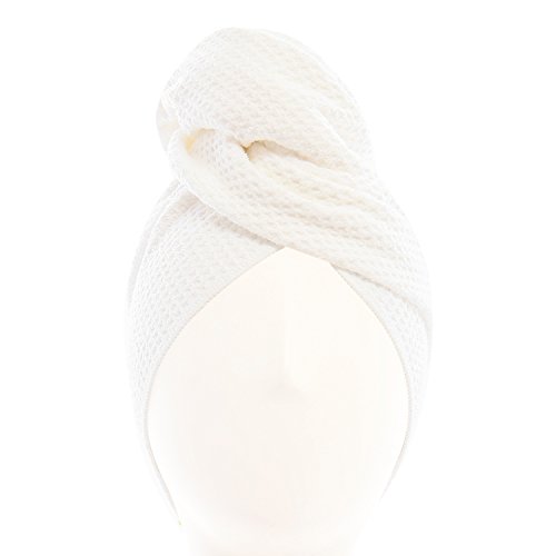 AQUIS Original Hair TOWEL – Ultra Absorbent, Fast Drying Microfiber TOWEL – (19 x 39-Inches) Ideal for thick and porous hair (White)