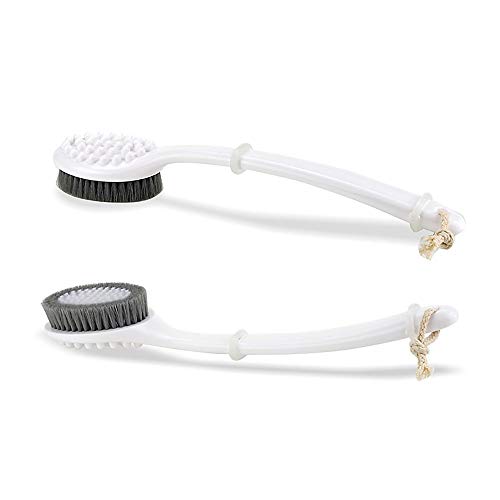 Lvcky Bath Back Brush Skin Massage Soft Hair Long Handle Body Shower Milky（Milky ）