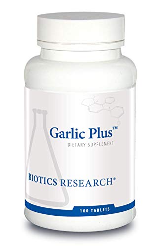 Biotics Research Garlic PlusTM – Pure Garlic Concentrate Plus Vitamin C & Chlorophyllins, Supports Cardiovascular Health, Immune Function, Strong Antioxidant 100 Tablets