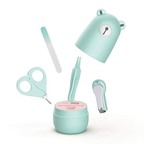 Baby Nail Clipper Kit, Safe Baby Nail Trimmer Clipper with Cute Case, Baby Nail Clippers, Scissor, Nail File & Tweezer for Newborn Infant Toddler Kids Toes and Fingernails