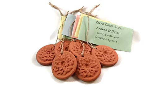6 Open Lotus Pendant Style Terra Cotta Essential Oil Aroma Diffusers