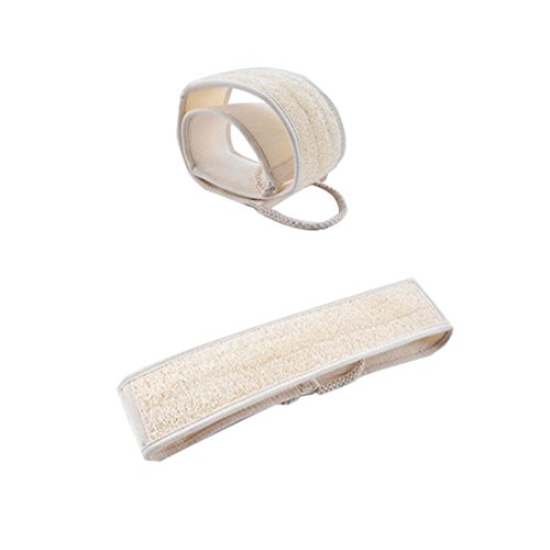 Yeefant Loofah Back Strap Exfoliating Body Bath Shower Back Sponge Brush Scrubber,Natural Blackhead Remover for Men, Women and Teens,Better Cleaner Than Brush,Set of 1,Beige,30×3 Inches