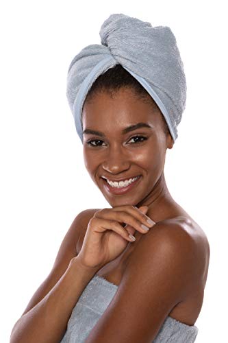 Texere Women’s Bamboo Viscose Hair Towel (Tya, Blue Fog, U) Christmas Gifts for Women