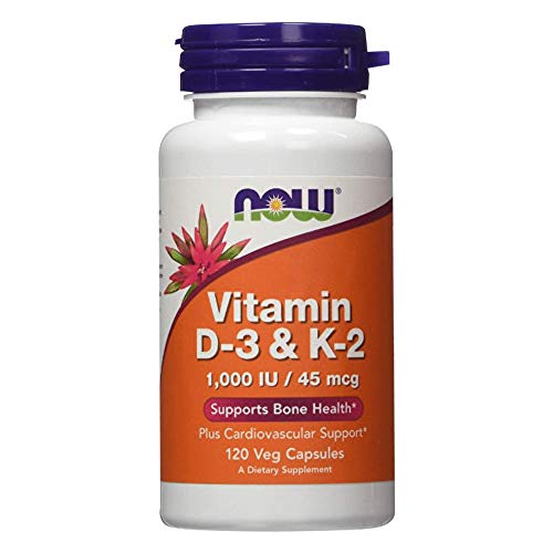 NOW Supplements, Vitamin D-3 & K-2, 120 Veg Capsules
