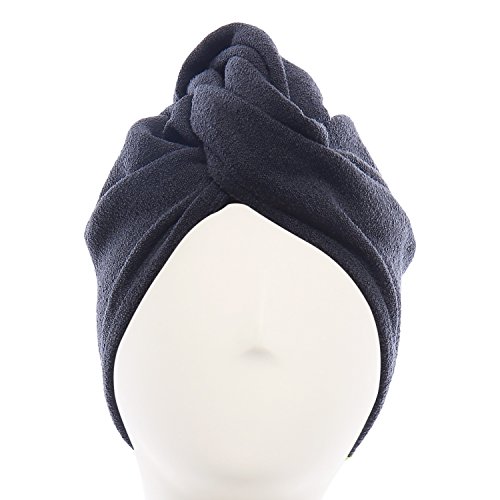 Aquis – Original Hair Turban, Patented Perfect Hands-Free Microfiber Hair Drying, Black (10 x 26 Inches)