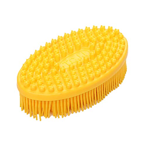 ZTY66 Bath & Shower Loofah Brush, 2 in 1 Face & Body Gentle Scrub Skin Exfoliation, Massage Nubs Improve Cellulite. Better Body Scrubber (Yellow)