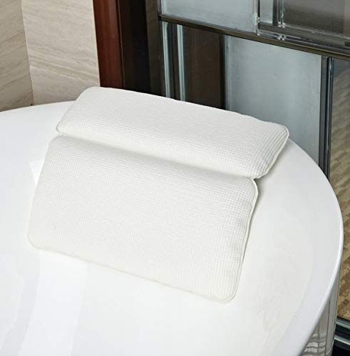 Bath Pillow, Kapmore Non Slip Bathtub Pillow Home Spa Bath Pillow Stopper-Comfort Neck Rest Back Support Bathtub (White Bath Pillow)