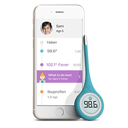 Kinsa QuickCare Smart Digital Thermometer for Baby, Kid, Toddler and Adult – Oral, Armpit, Rectal Use – FDA Approved, Pediatrician Recommended for Professionally Accurate Fever Tracking (termometro)