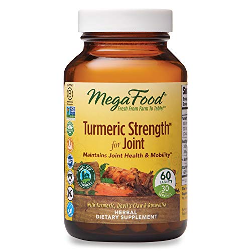 MegaFood, Turmeric Strength for Joint, Maintains Joint Health and Mobility, Vitamin and Herbal Dietary Supplement, Gluten Free, Vegan, 60 Tablets (30 Servings) (FFP)