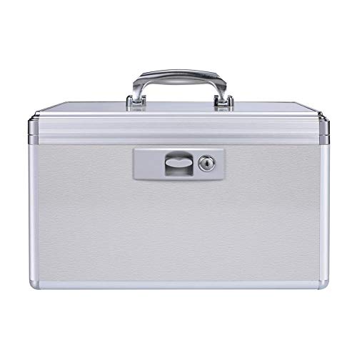 MerSun Household Medication Lock Box Empty First Aid Box with Child Proof Lock Portable Lock Box for Medicine and Healthcare Items X-Large 15.2 X 8.9 X 9.3 Inches