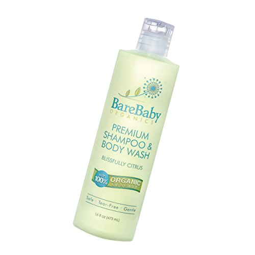 Organic Baby Shampoo & Body Wash with Aloe, Cucumber, Citrus Essential Oils – Safe, Gentle, Tear Free – Eczema Friendly – Paraben, Dye, Gluten, and Sulfate Free – 16 oz