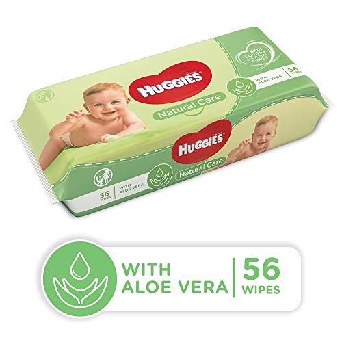 Baby Wipes Natural Care with Aloe Vera Huggies Wipes 56 Pc Kids