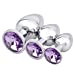 3pcs Luxury Gem Jeweled Design Stainless Steel Purplethumb 1
