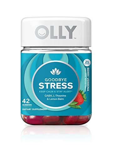 OLLY Goodbye Stress Gummy Supplement with GABA L-THEANINE & Lemon Balm, Berry Verbena, 42 Gummies (21 Day Supply) (Packaging May Vary)