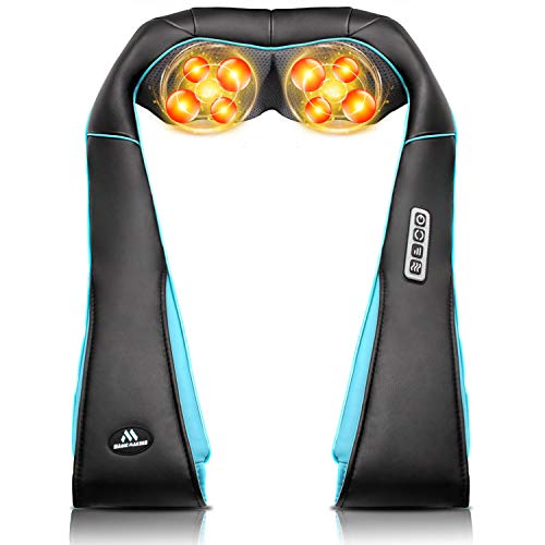 Back Neck Shoulder Massager with Heat – Deep Tissue Kneading Electric Back Massage for Neck, Back, Shoulder, Waist, Foot – Shiatsu Full Body Massage, Relax Gift for Her/Him/Friend/Dad/Mom