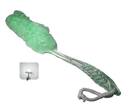 Body Puff Bath Sponge Soft Brush Green Crystal Handle for Seniors Elder Elderly Aged Disabled Patients Arthritis Sufferers Pregnant Maternity Ladies (GREEN)