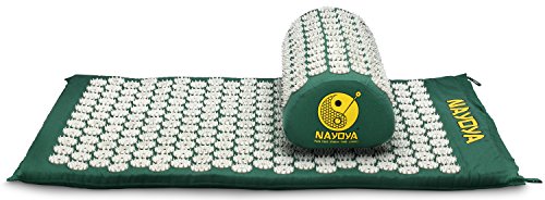 Nayoya Back and Neck Pain Relief – Acupressure Mat and Pillow Set – Comes with a Vinyl Carry Bag for Storage and Travel