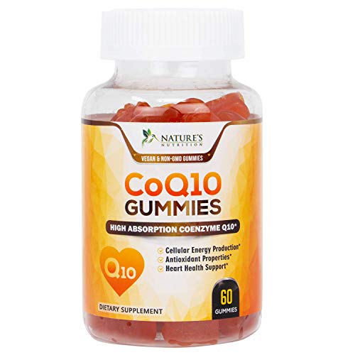 CoQ10 Gummies – Peach Gummy Vitamins with High Absorption Coenzyme Q10 100mg – Natural Antioxidant Dietary Supplement for Cardiovascular & Heart Health – 60 Gummies