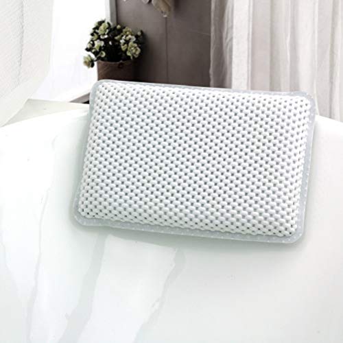 Tebery Bathtub and Spa Pillow with Suction Cups Supports Neck and Shoulders for Bathtub, Hot Tub, Jacuzzi