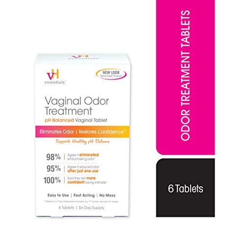 vH essentials pH Balanced Vaginal Odor Treatment Tablets – 6 Tablets With Applicator
