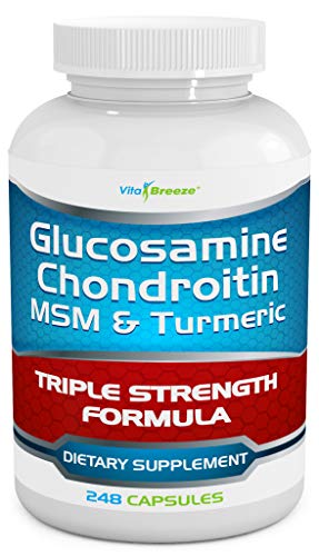 Glucosamine Chondroitin, MSM & Turmeric Dietary Supplement – 248 Capsules