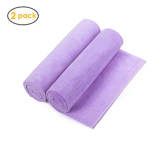 Large Microfiber Hair Towel Wrap for Women, 2 Pack Anti-frizz Faster Hair Drying Turban for Curly Long Thick Hair and Hair Extension, Lavender, 22″x39″