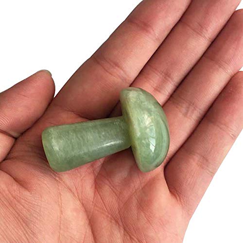 Jade Mushroom Body & Face Massage Roller Knob, Natural Healing Jade Stone Trigger Point Massager for Wellness and Relaxation, Pain Relief, Reduce Muscle Soreness, Foot Reflexology (Small)