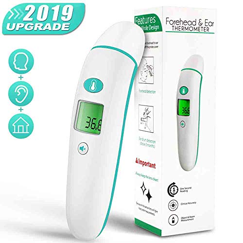Baby Thermometer, Medical Ear and Forehead Thermometer for Fever, Infrared Digital Thermometer, Body/Surface/Room Temperature Reading Device with Fever Alarm for Babies, Kids, Adults, Toddlers