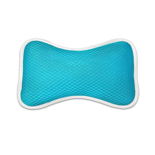 Bath Rest Non-Slip Bath SPA Pillow with Suction Cups, Supports Neck, Shoulders and Head – 3D Mesh Fabric Extra Durable Comfortable Pillow – Anti Bacterial (Blue)