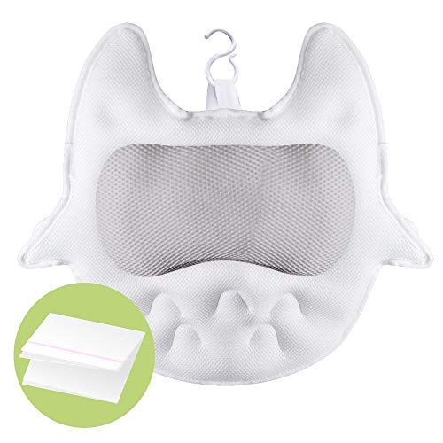 Bath Pillows for Tub GEEKHOM Bathtub Pillow with Upgrade 5D Air Mesh Technology Premium Home Spa Hot Tubs and Jacuzzi Accessories for Head Neck Shoulders and Back Support Includes Washing Bag