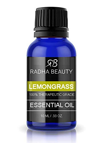 Radha Beauty Lemongrass Essential Oil 10ml – 100% Pure & Therapeutic Grade for Aromatherapy, Relaxation, Healthy Respiratory Function, Soothing and Positive Mood, Beautiful Citrusy Aroma