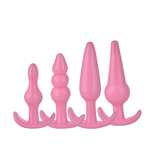 BeginnersGetting Started Amal Trainer 4Pcs Beginner Plug Set Toy Training Kit Novelty Anales Trainer with T-bar Base Pink by Larben