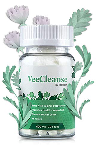 Boric Acid Vaginal Suppositories, Promotes Vaginal Health, Helps Fight Against BV and Yeast Infections, Made in USA, VeeCleanse, by VeeFresh