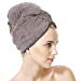 Oleh-Oleh New Style Super-absorbent Microfiber Hair Drying Towel,Muti-functional,Easily Fixed for Long Hair Over Shoulder & Thick & Curly Hair, Anti-Frizz (41”x19”, Brown)thumb 1