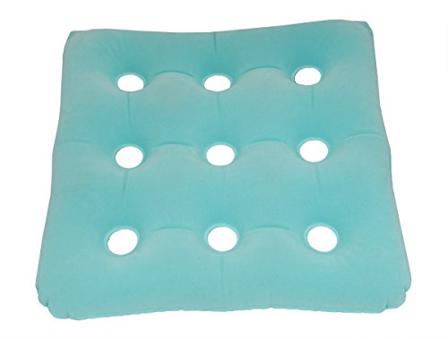 ObboMed HB-1502 Foldable, Inflatable Pressure Relieving Bath SPA Air Cushion with Velour Surface & Suction Cups for Bath Tube, Inflated Dimension 15 x 15.7 x 3 inch (38L x 40W x 7.5H cm)
