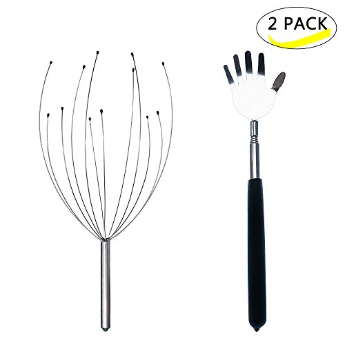 Head Back Scratcher Scalp Massager- Hair Growth And Stress Relax Telescope Portable Head Back Massager for Wellness and Relaxation