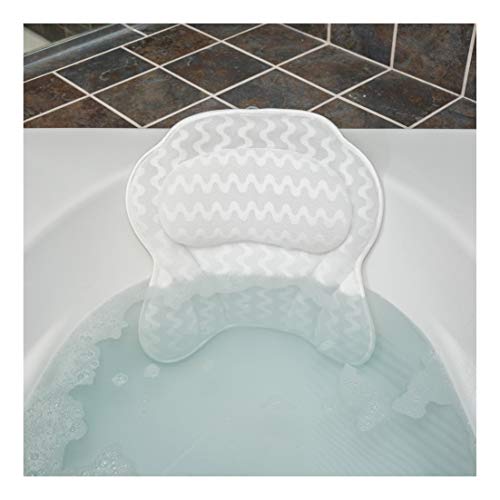 QuiltedAir Bath Pillow – Luxury Bathtub Pillow with 3D Air Mesh Technology, Machine Washable – Quick-drying and Includes Washing Bag and Travel Case (Luxury Escape)