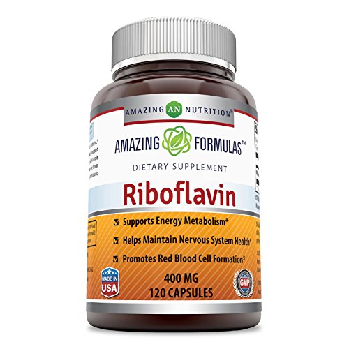 Amazing Formulas Riboflavin Dietary Supplement � 400 Milligrams � 120 Capsules � Promotes Healthier Blood, Nervous System, Boost Energy and Metabolism. *