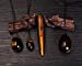 TJ Global Set of 3 Drilled Yoni Eggs and 1 Massage Stick Tiger Eye Stone for Kegel Exercise Pelvic Floor Muscles Vaginal Exercise Ben Wa Ball Health Care for Women Beautiful Brocade Gift Box & Pouchthumb 1