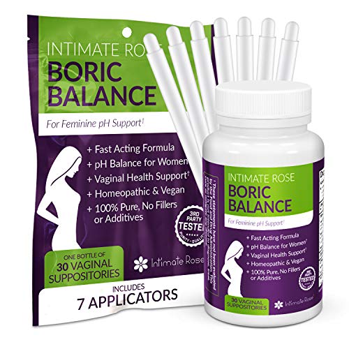 Boric Acid Suppositories – pH Balance for Women – Vaginal Suppository to Promote Vaginal Health – 30 Day Supply + 7 Free Applicators