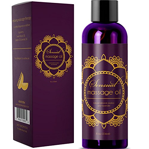 Honeydew Sensual Massage Oil with Pure Lavender Oil – Relaxing Almond & Jojoba Oil for Women & Men for Natural Skin Therapy, 8oz