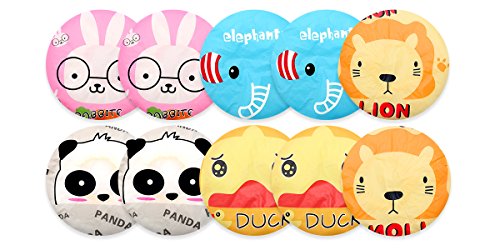 10 Pieces Shower Cap Elastic Waterproof Bath Cap Plastic Bathing Hair Cap Lady Salon Hat … (animal series)