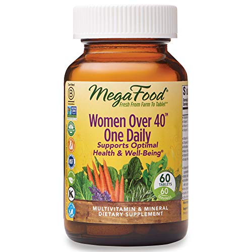 MegaFood, Women Over 40 One Daily, Daily Multivitamin and Mineral Dietary Supplement with Vitamins C, D, Folate, Biotin and Iron, Non-GMO, Vegetarian, 60 Tablets (60 Servings) (FFP)