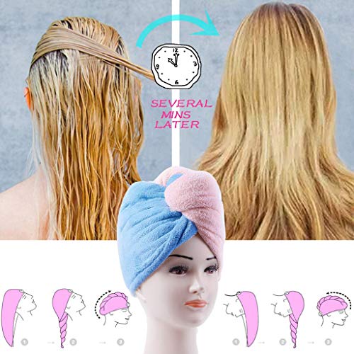 Rapided Drying Hair Towel Wrap Microfiber Drying Bath Shower Head Towel Quick Magic Hair Dry Hat Wrapped Towel (1PC)