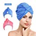 Htovila Hair Turban Microfiber Hair Towel Hair Drying Wrap Towel Fast Hair Drying Turban Towel Strong Water Absorption Lightweight and Cotton, 2 Pieces(Deep Blue & Red)thumb 1