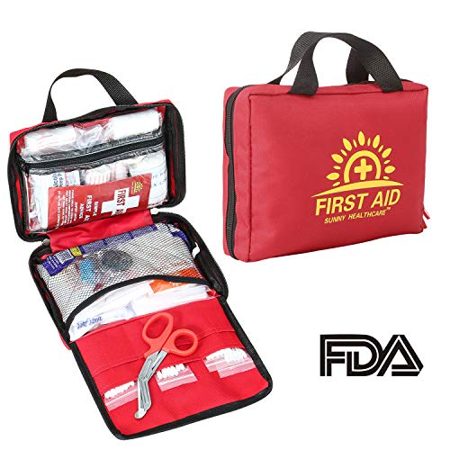 188 Pieces First Aid Kit – All-Purpose with Hospital Grade Medical Supplies for Emergency and Soft Case for Home, Office, Business, Car, Camping and Travel