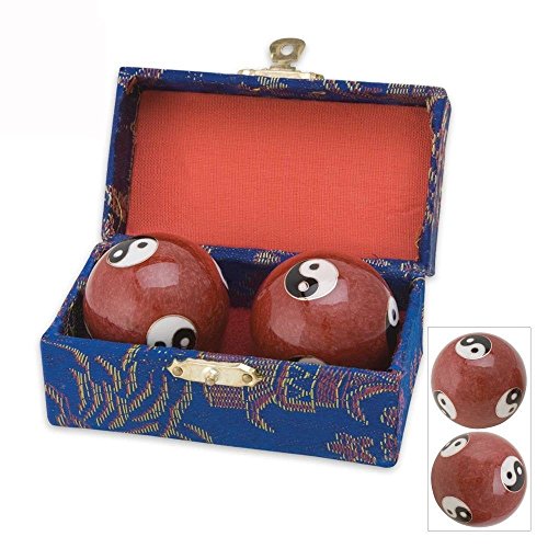 JapanBargain S-3580, Chinese Health Stress Relieve Hand Exercise Baoding Balls, Red