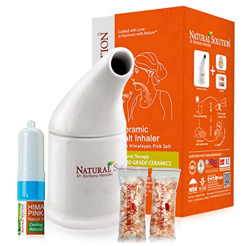 Natural Solution Organic Personal Care Travel Gift Set 2 Items | Nasal Inhaler and Ceramic Salt Inhaler