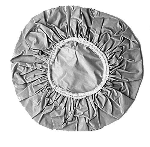 Shower Cap Gray for Men or Women (Grey) for Regular hair Waterproof Vinyl Material Soft Elastic Band Durable